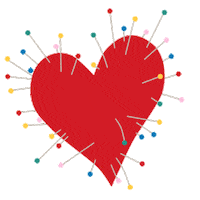 VaguelyVoguing love heart pin sewing Sticker