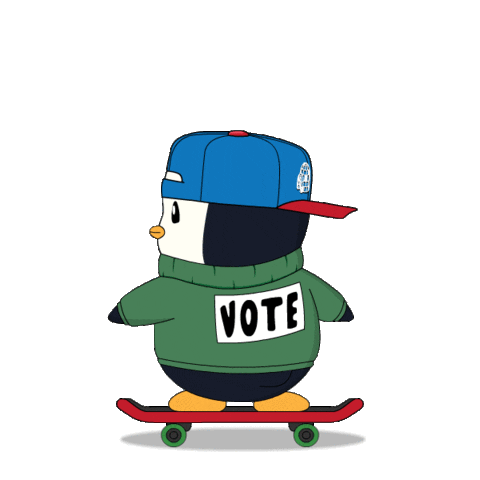 Vote Skating Sticker by Pudgy Penguins