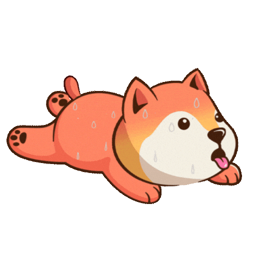 Dog Sweating Sticker by BigBrains