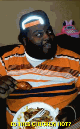 black man eating chicken gif