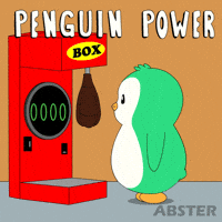 Power Penguin GIF by Abster