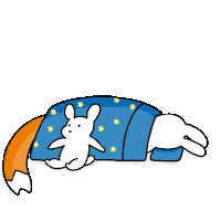 foxbrush_ fox sleep rabbit dream Sticker