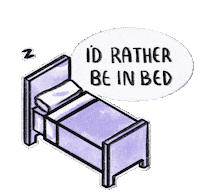 adhd_bri tired sleepy bed introvert Sticker