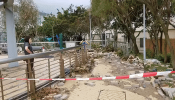 Hong Kong Residents Assess Damage After Typhoon Mangkhut