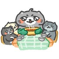 Eat Together Cat Family Sticker