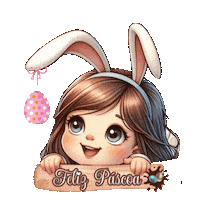 Happy Easter Menina Bonita Sticker