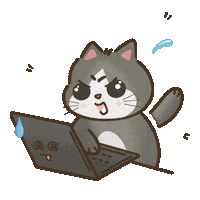 Cat Working Hard Sticker