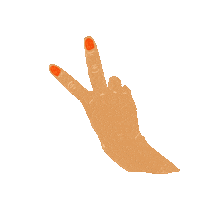 louxillust yeah peace hand 手 Sticker