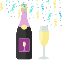 New Year Champagne Sticker