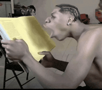 Rakai Reading A Book GIF