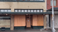 Original Starbucks Boarded up Following Seattle Protest Vandalism