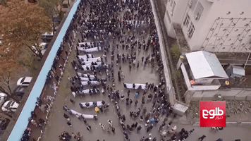 Drone Footage Shows Thousands Protesting in Kabul Over Hazara Beheadings
