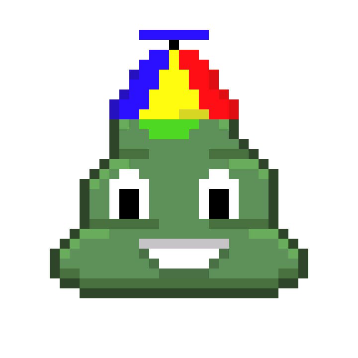 Pixel Shitting Sticker by Poopies.io