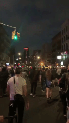 New York DOT Truck Blocks Street, Honks Horn as Protesters Pass