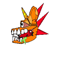 Orange Jumping Sticker