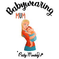 babymonkeywraps mum mom life babywearing baby monkey Sticker