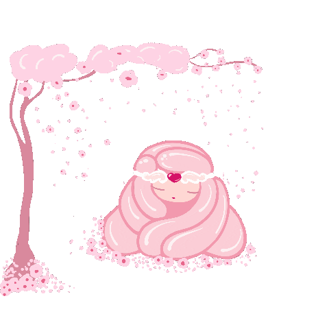 Sleepy Cherry Blossom Sticker