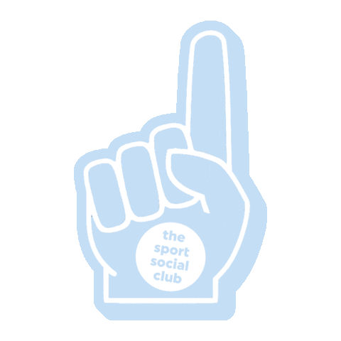 thesportsocialclub giphyupload foam finger sports fan big fan Sticker