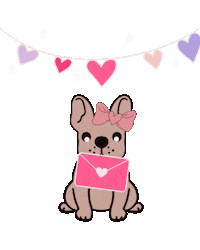 frenchiefriendsbrand frenchie french bulldog happy mail frenchie friends Sticker