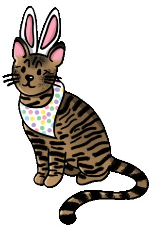 Cat Bunny Sticker by TEHZETA