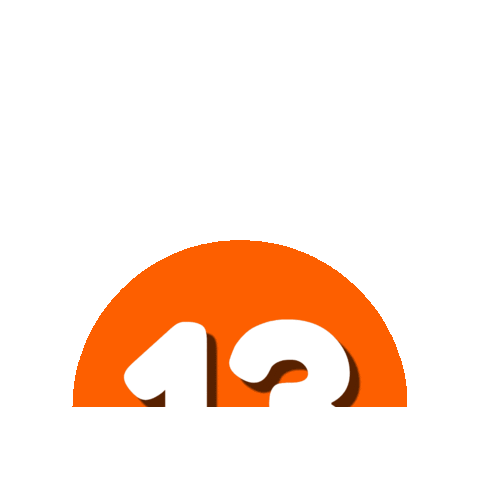 Orange Number Sticker