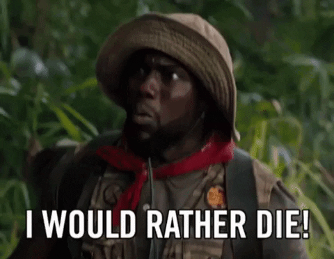 jordanstallings kevin hart jumanji i would rather die GIF
