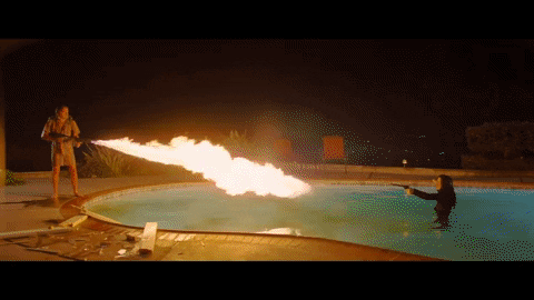 ctmieuxavant giphyupload fire tarantino flamethrower GIF