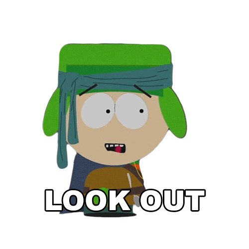 Warning Kyle Broflovski Sticker by South Park