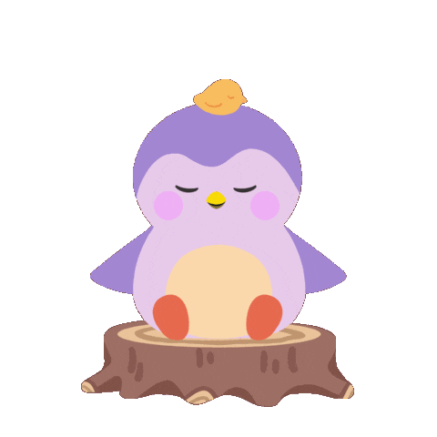 Penguin Relaxing Sticker by Finch Care