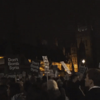 Protests Outside Parliament as Britain Votes to Bomb Syria