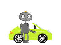 driving lets go Sticker by cabuu