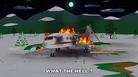 burning plane crash GIF by South Park 