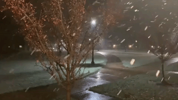 Lake-Effect Snow Falls in Oswego, New York