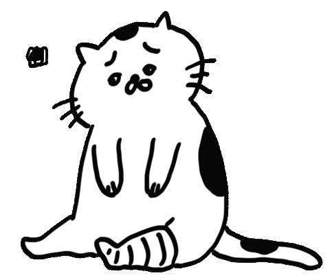 Sad Cat Sticker by cherng yang