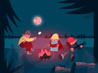 Queenlardcake giphyupload animation motion camping GIF