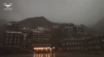Lightning Flashes Through Clouds Over Rijal Almaa Heritage Village
