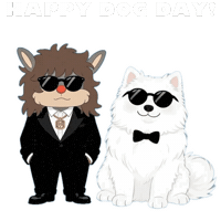Waving Dog Day Sticker