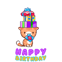 Happy Birthday Cat Sticker by Mino Games