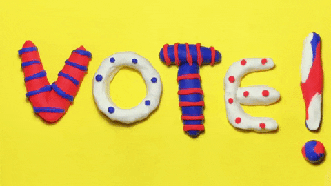curiousclay giphygifmaker vote election stop motion GIF