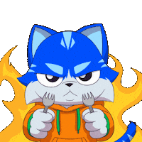 Angry Cat Sticker by Toshithecat