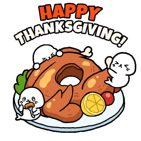 Happy Dinner Sticker by Sappy Seals