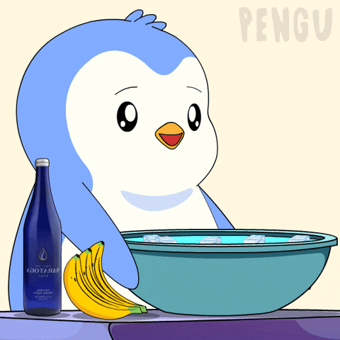 Refreshing Wake Up GIF by Pudgy Penguins