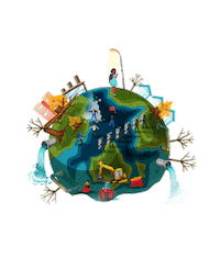 Earth Sticker by Aliah Sheffield