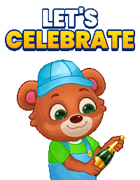 Celebrate Happy New Year Sticker by Lucas and Friends by RV AppStudios