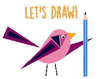 safraninthejungle fun illustration drawing bird Sticker