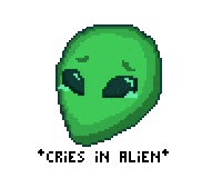 minuri sad space cry alien Sticker