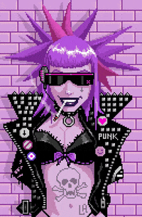 screamingdemons fashion pixel pink pixel art GIF
