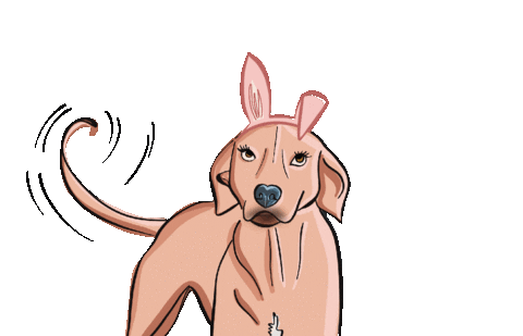 theprettymutt giphyupload dog bunny easter Sticker