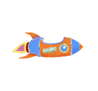 Space Rocket Sticker by Goodies Kids Snacks