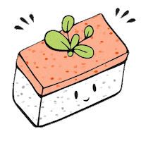 Sushi Roll Eating Sticker by DewyCreations